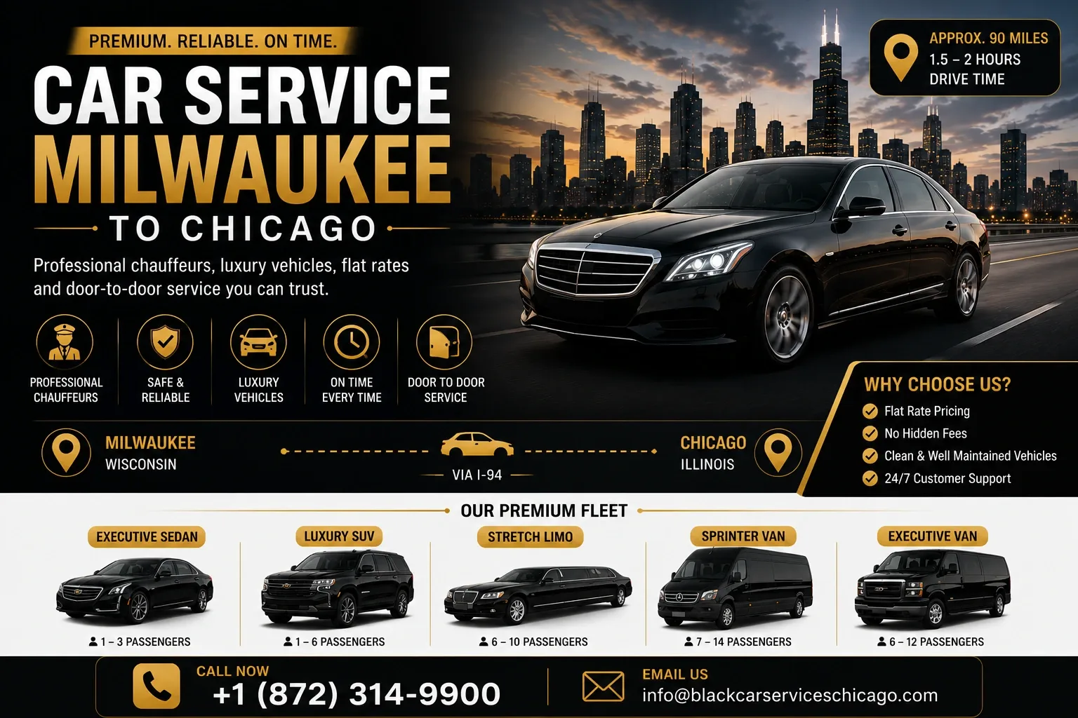 Car Service Milwaukee to Chicago