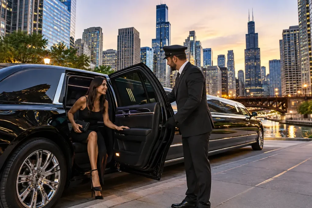 _Limousine Services Between Aurora and Downtown Chicago with Private Chauffeur